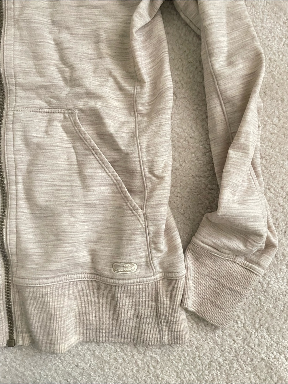 ICEBREAKER MERINO Wool Cream Tan Heathered Cream Zip-Up Hoodie Long Sleeve Women - Picture 2 of 5